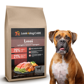 Sucha karma Look4dog CARE Łosoś z pstrągiem 12 kg
